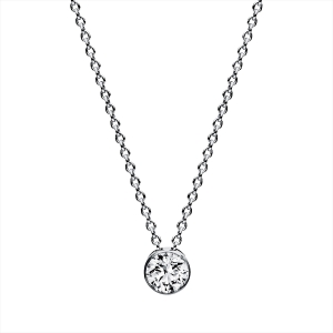 Solitaire Collier Zarge 18kt Gelbgold mit 0,25ct Diamanten