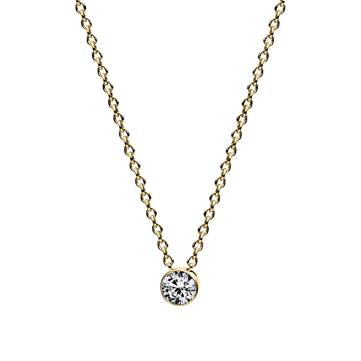 Solitaire Collier  18kt Gelbgold mit 0,10ct Diamanten