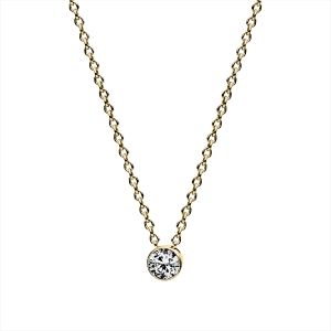 Solitaire Collier  18kt Gelbgold mit 0,10ct Diamanten