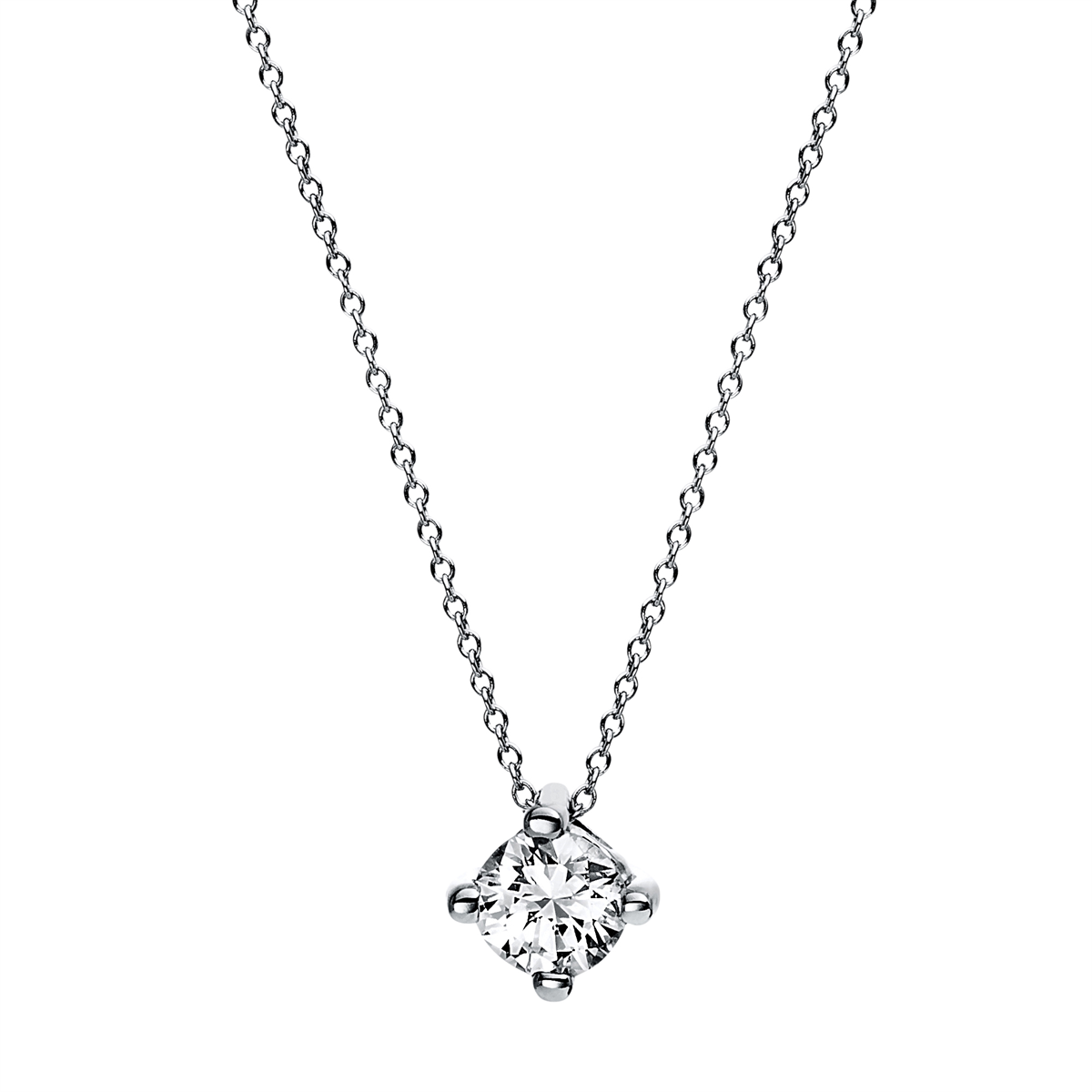 Solitaire Collier 4er-Krappe 950PL Platin mit 0,25ct Diamanten