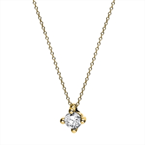 Solitaire Collier 4er-Krappe 18kt Gelbgold mit 0,20ct Diamanten