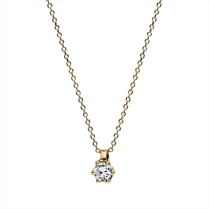 Solitaire Collier 6er-Krappe 18kt Gelbgold mit 0,10ct Diamanten