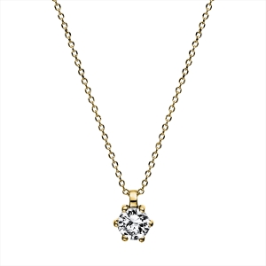 Solitaire Collier 6er-Krappe 18kt Gelbgold mit 0,20ct Diamanten