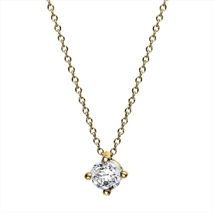 Solitaire Collier 4er-Krappe 18kt Gelbgold GIA2424304972 mit 0,40ct Diamanten