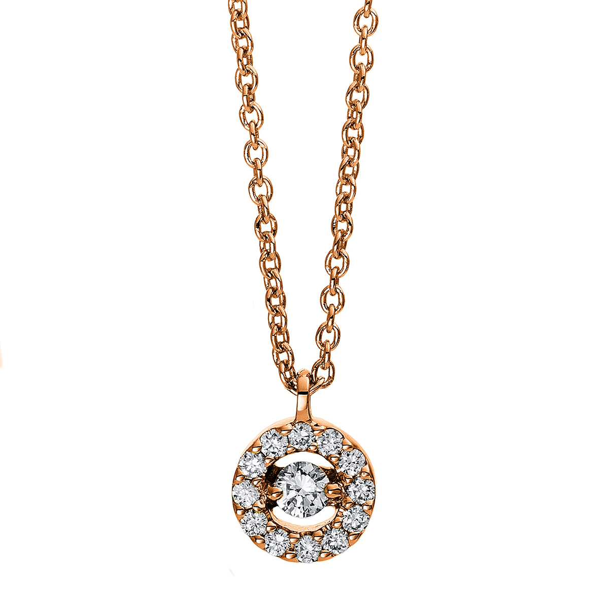 Collier  18kt Rotgold mit 0,10ct Diamanten