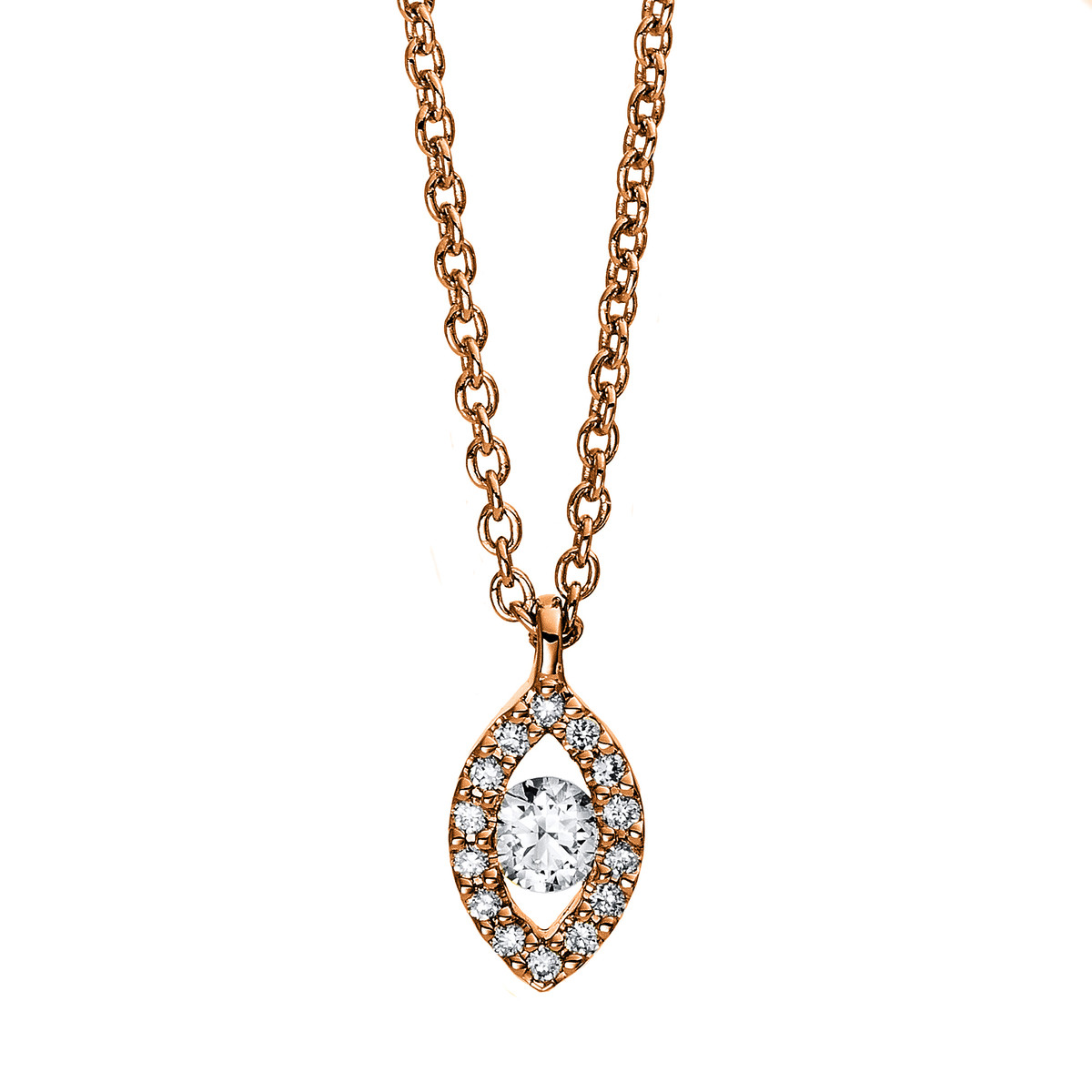 Collier  18kt Rotgold mit 0,08ct Diamanten