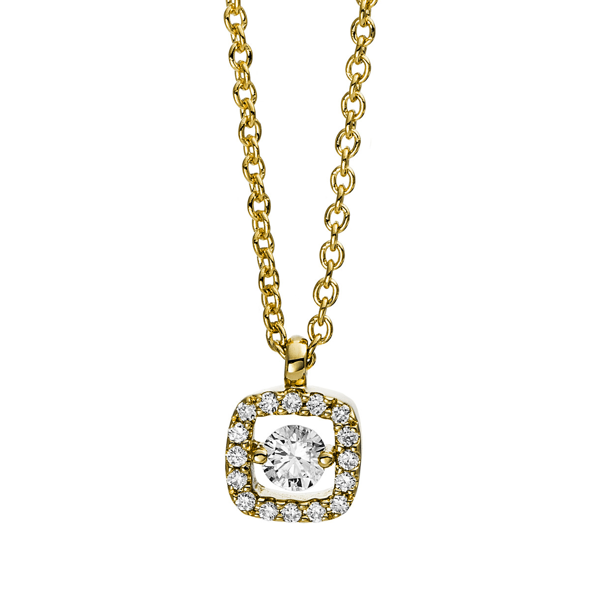 Collier  14kt Gelbgold mit 0,11ct Diamanten