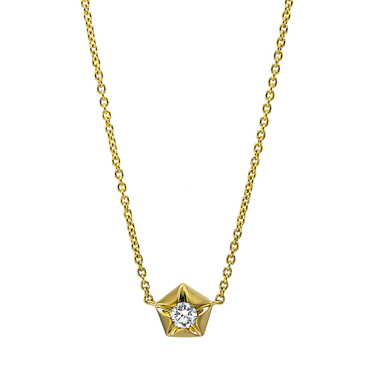 Solitaire Collier  18kt Gelbgold  Stern mit 0,12ct Diamanten