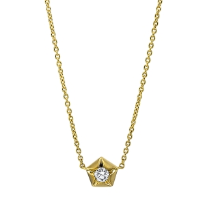 Solitaire Collier  18kt Gelbgold  Stern mit 0,12ct Diamanten