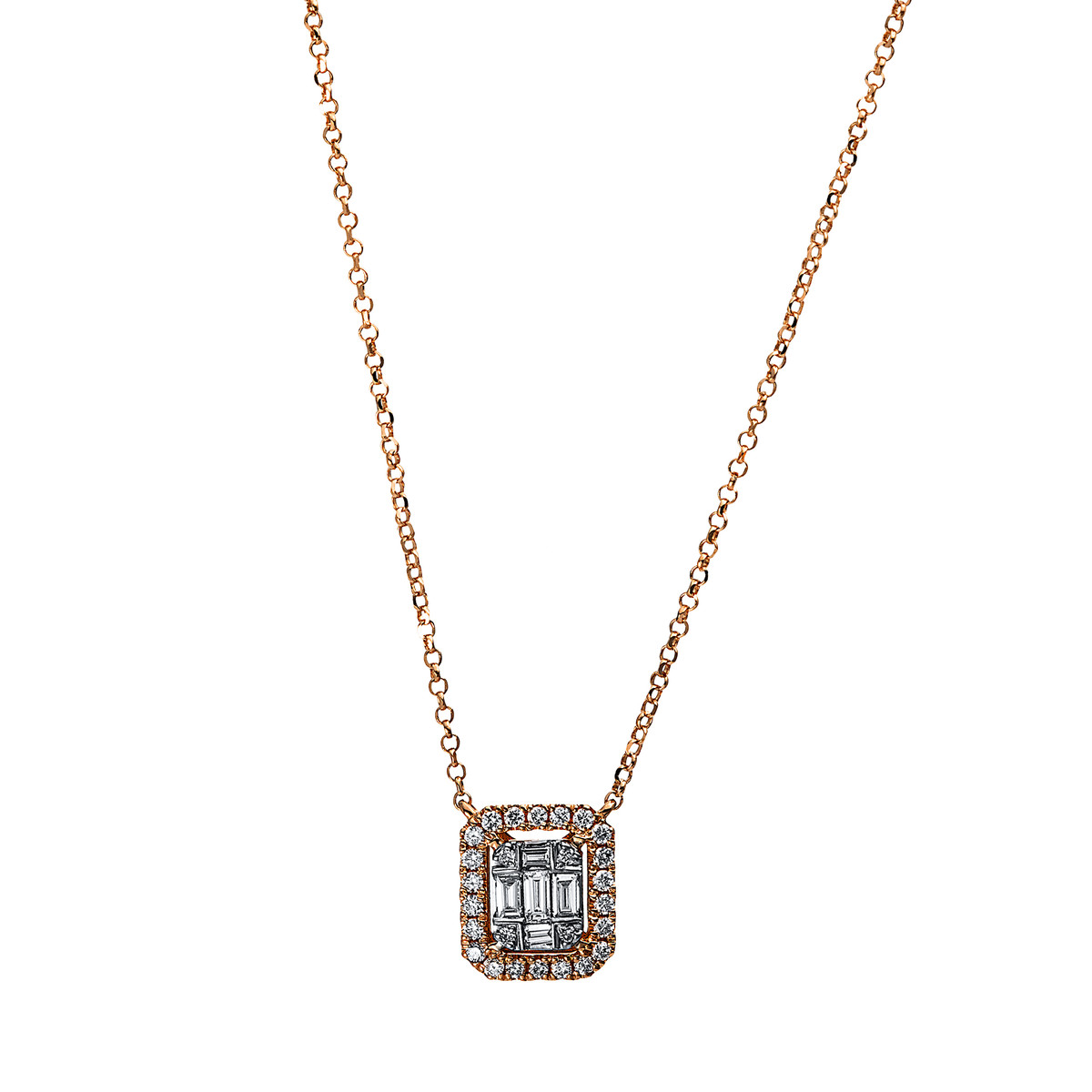 Collier  18kt Rotgold mit 0,24ct Diamanten