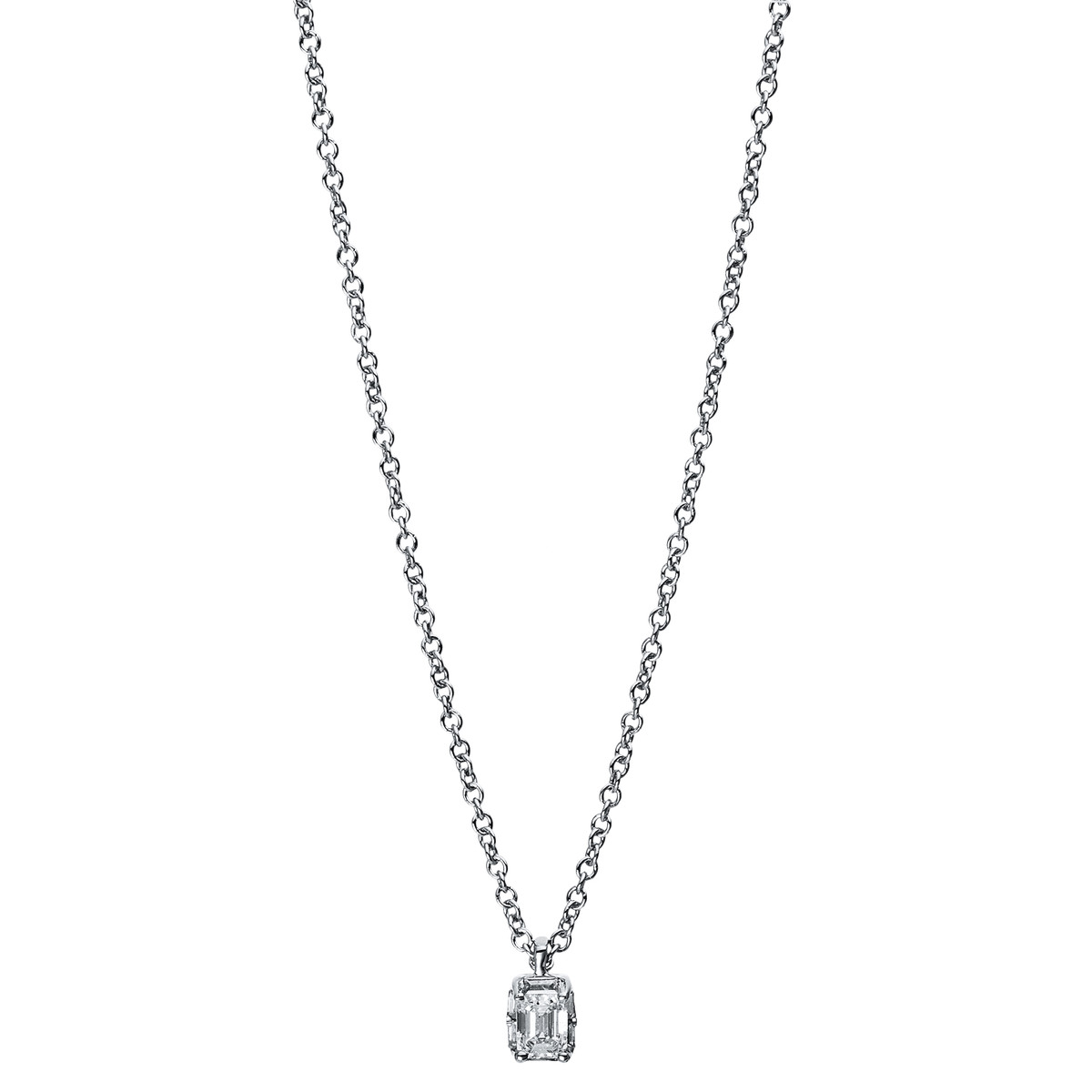 Solitaire Collier 4er-Krappe 18kt Weißgold mit 0,14ct Diamanten