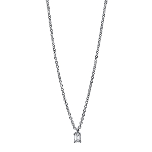 Solitaire Collier  14kt Weißgold mit 0,12ct Diamanten