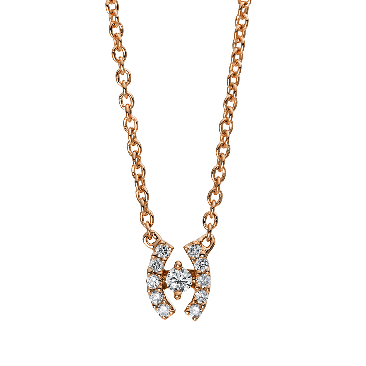 Collier  18kt Rotgold mit 0,05ct Diamanten