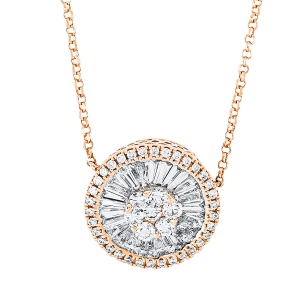 Collier  18kt Rotgold mit ZÖ 38 cm + 40,6 cm mit 0,68ct Diamanten