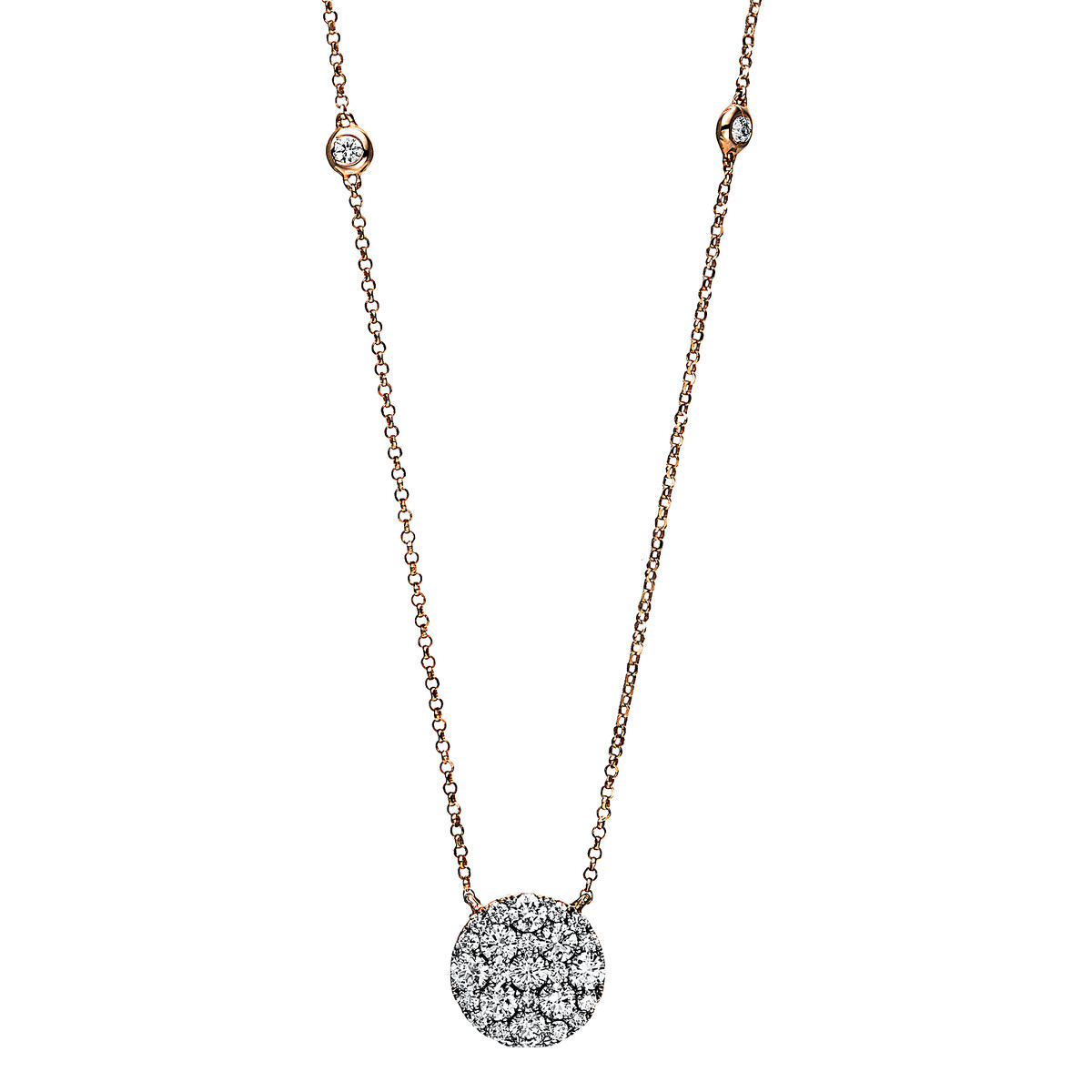 Collier  18kt Rotgold mit 0,91ct Diamanten