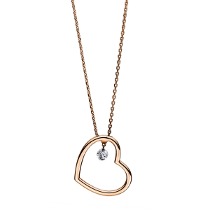 Collier  14kt Rotgold mit 0,15ct Diamanten