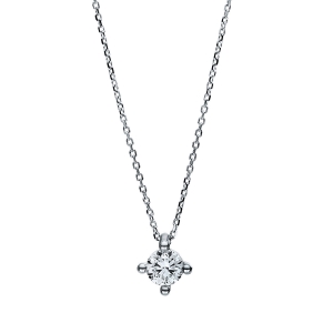 Solitaire Collier 4er-Krappe 950PL Platin GIA6472396841 mit 0,40ct Diamanten