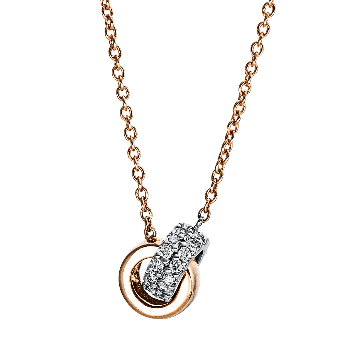 Collier 14 kt RG+WG