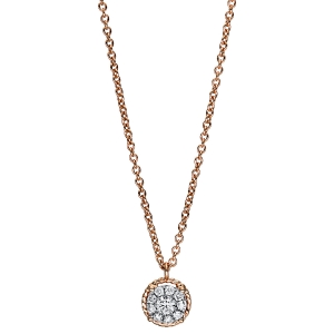 Collier  18kt Rotgold teils. rhodiniert mit 0,15ct Diamanten