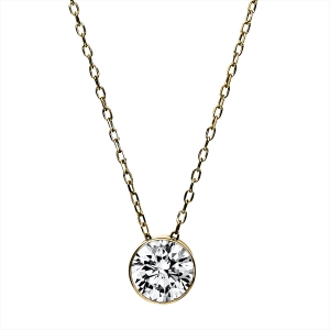 Solitaire Collier Zarge 18kt Gelbgold GIA2386594355 mit 1,00ct Diamanten