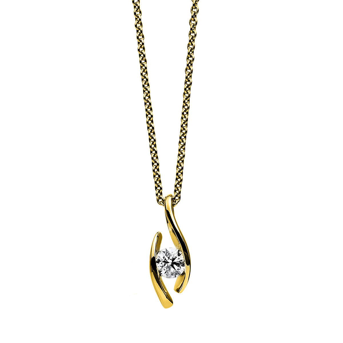 Solitaire Collier  18kt Gelbgold mit 0,25ct Diamanten