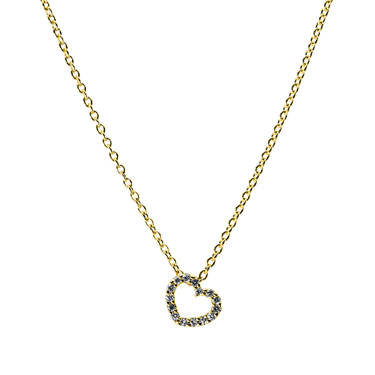 Collier  18kt Gelbgold  Herz mit 0,03ct Diamanten