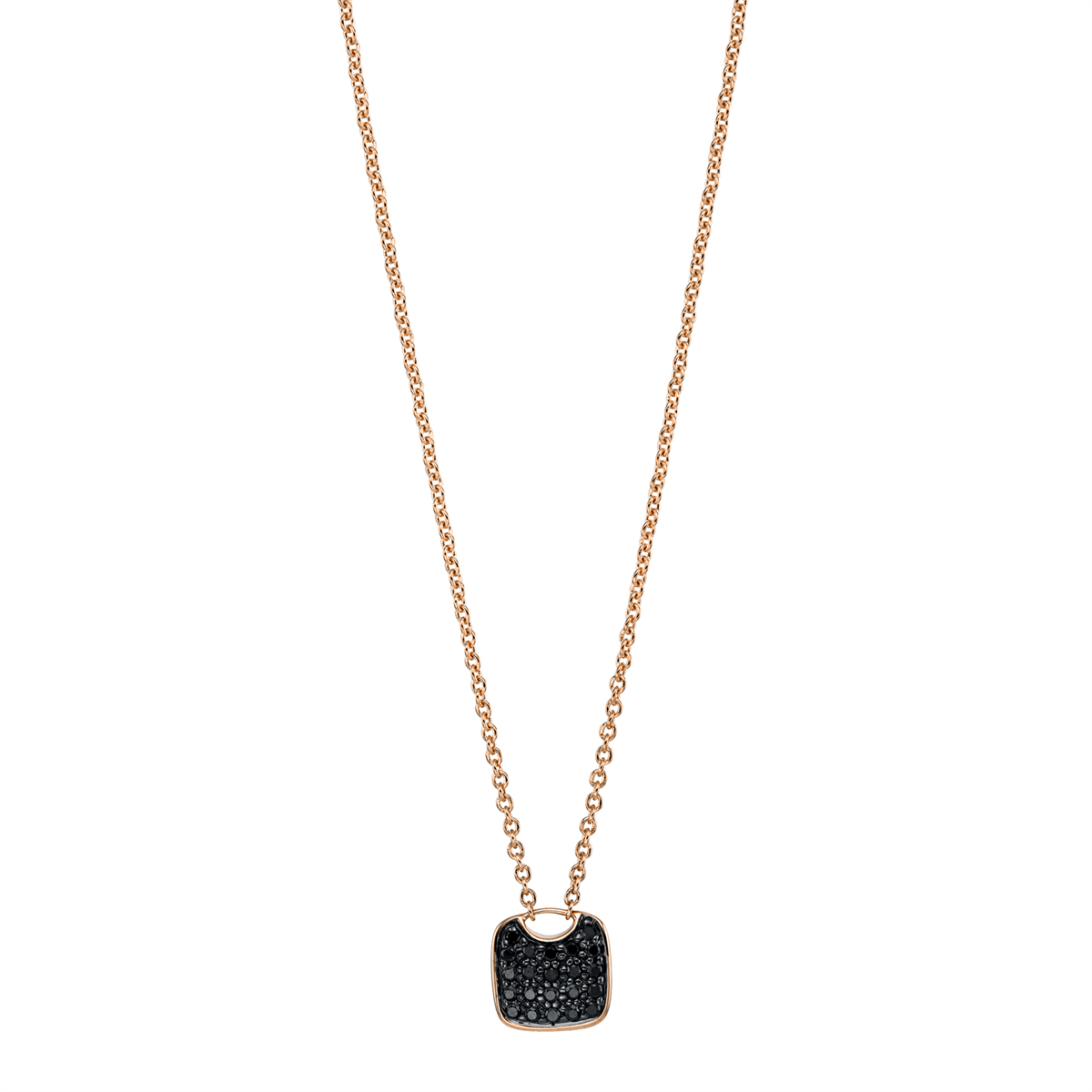 Pavé Collier  18kt Rotgold Fassung schwarz rhodiniert mit 0,08ct Diamanten