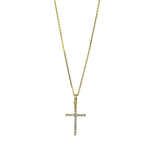 Collier 18 kt GG Kreuz, mit Öse