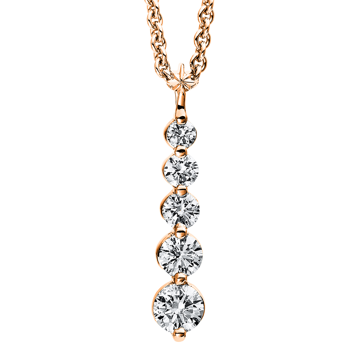 Collier  18kt Rotgold mit Öse mit 0,30ct Diamanten