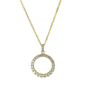 Collier  14kt Gelbgold mit Öse Kreis mit 0,65ct Diamanten