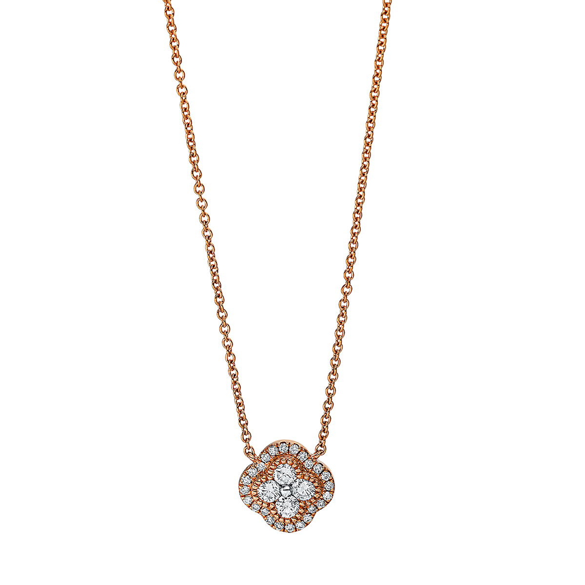 Collier  18kt Rotgold mit ZÖ 40 cm mit 0,39ct Diamanten