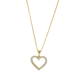 Collier  18kt Gelbgold  Herz mit 0,47ct Diamanten