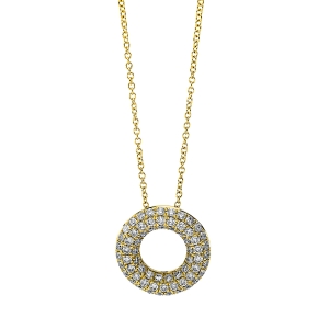 Pavé Collier  18kt Gelbgold mit ZÖ 40 cm + 42.5 cm Kreis mit 0,50ct Diamanten