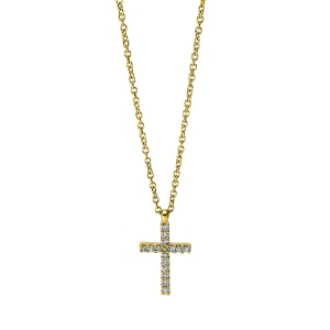 Collier 18 kt GG Kreuz, mit ZÖ 42 cm