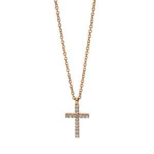 Collier 18 kt GG Kreuz, mit ZÖ 42 cm