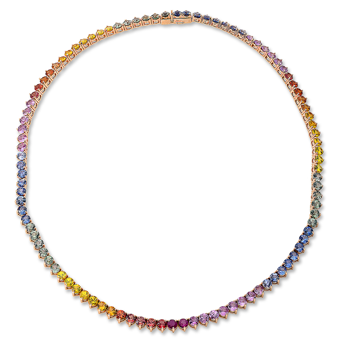 Rainbow Collier  18kt Rotgold mit Farbstein