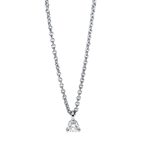 Solitaire Collier 3er-Krappe 18kt Weißgold mit Öse mit 0,05ct Diamanten