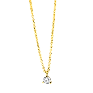 Solitaire Collier 3er-Krappe 18kt Gelbgold mit Öse mit 0,10ct Diamanten