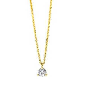 Solitaire Collier 3er-Krappe 18kt Gelbgold mit Öse mit 0,19ct Diamanten