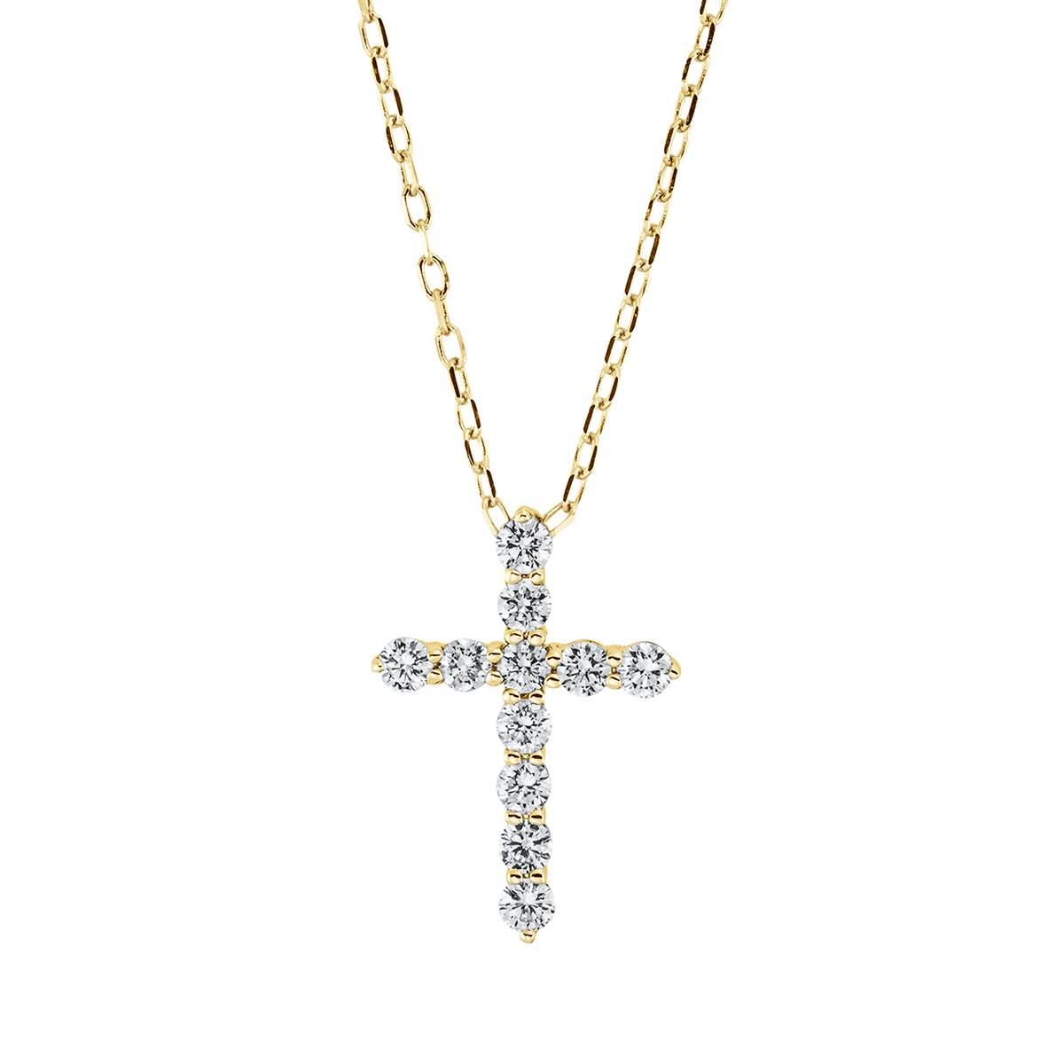 Collier 18 kt GG Kreuz, mit ZÖ 43 cm