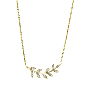 Collier 18 kt GG Blatt, mit ZÖ 41 cm + 43 cm