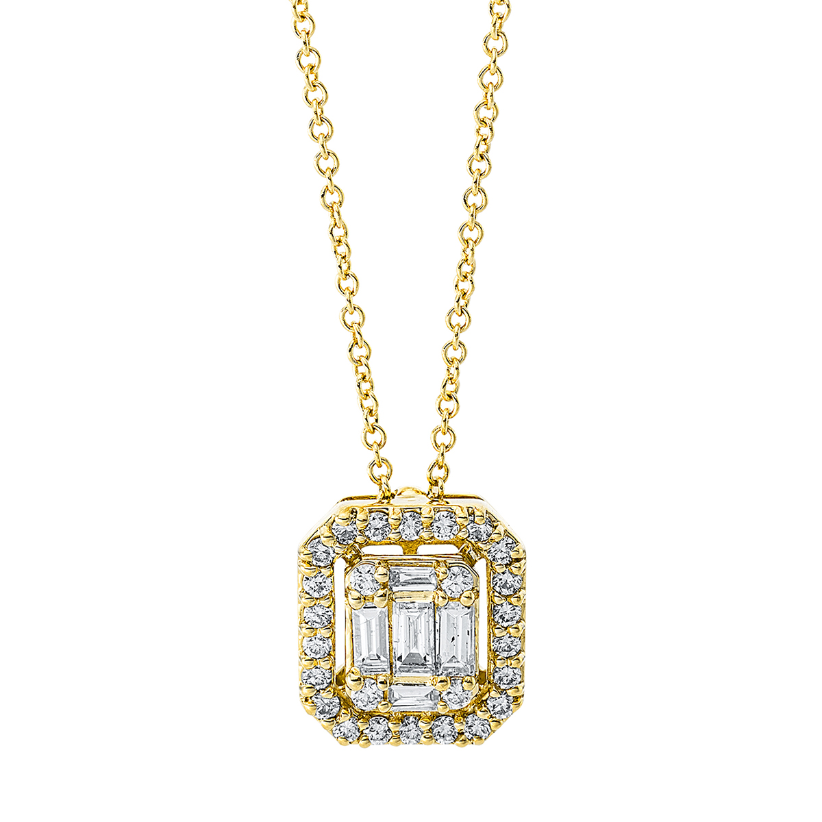 Collier  18kt Gelbgold mit 0,40ct Diamanten