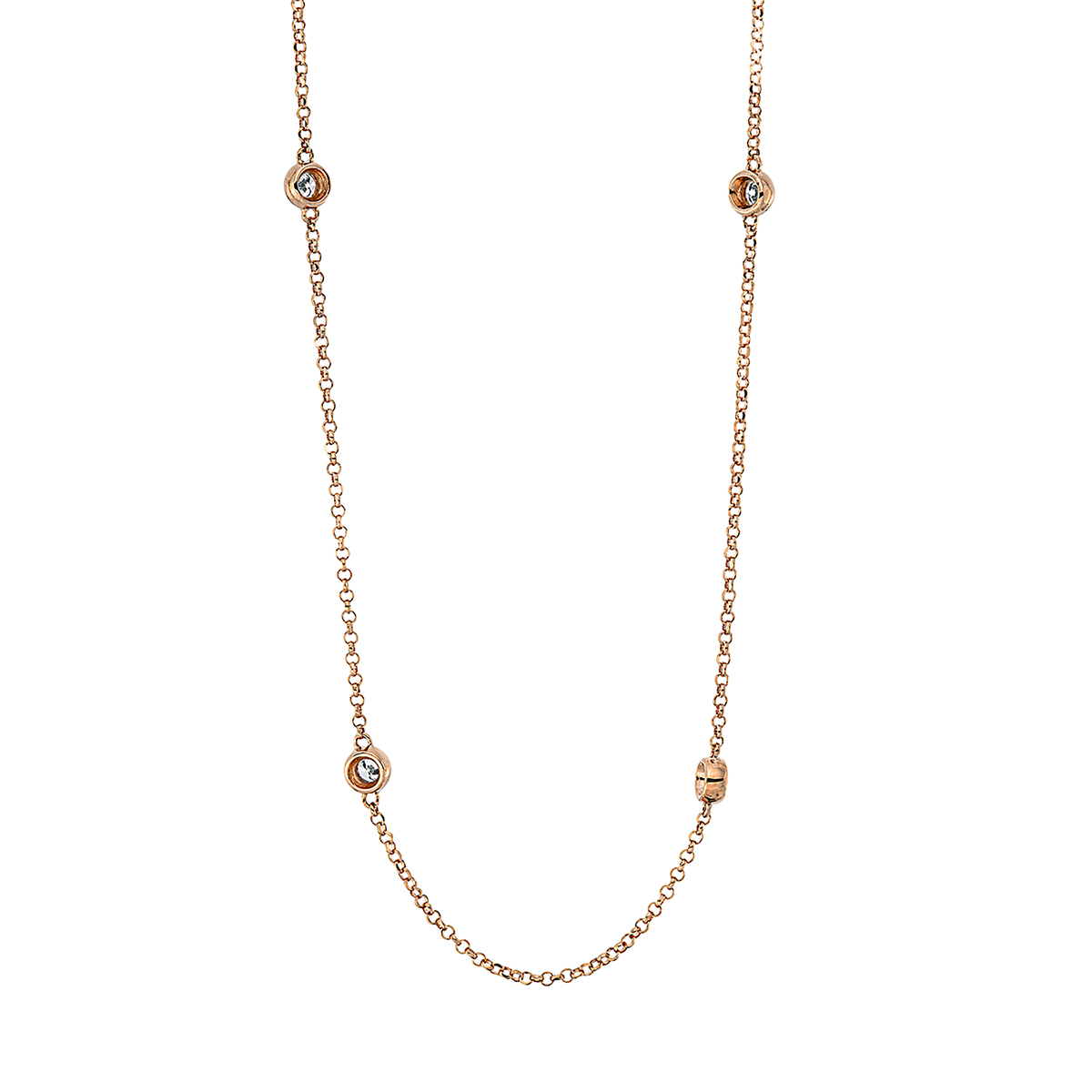 Collier  18kt Rotgold mit ZÖ 38 cm + 41 cm mit 0,36ct Diamanten