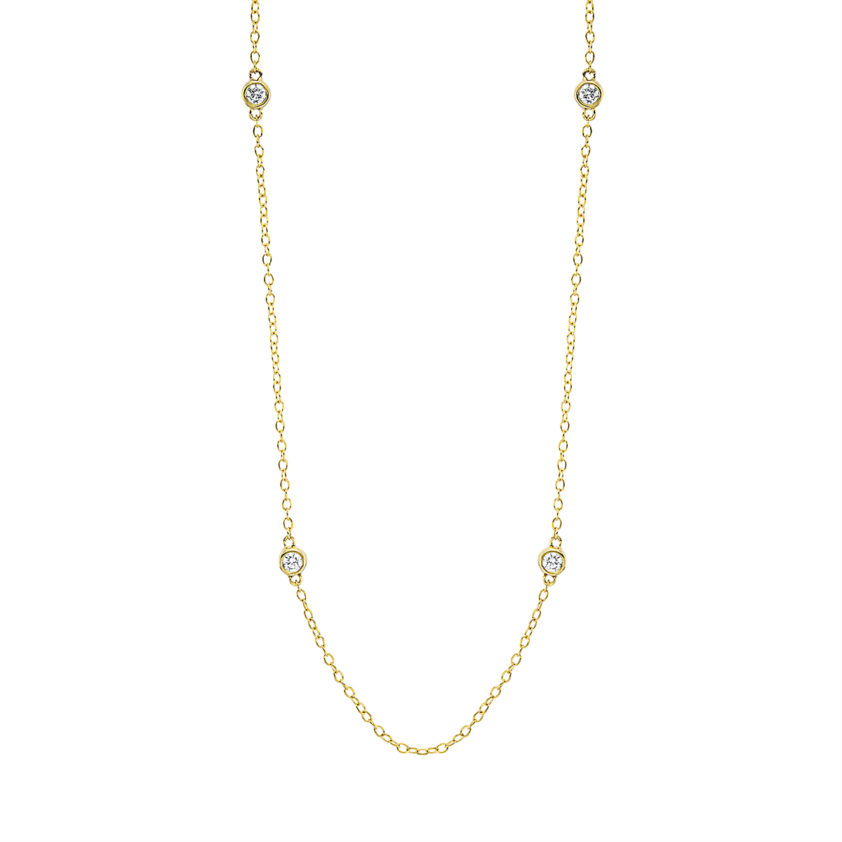 Collier Zarge 18kt Gelbgold mit ZÖ 38 cm + 41 cm mit 0,18ct Diamanten