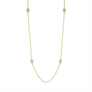 Collier Zarge 18kt Gelbgold mit ZÖ 38 cm + 41 cm mit 0,18ct Diamanten