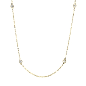 Collier Zarge 18kt Gelbgold mit ZÖ 38 cm + 41 cm mit 0,10ct Diamanten