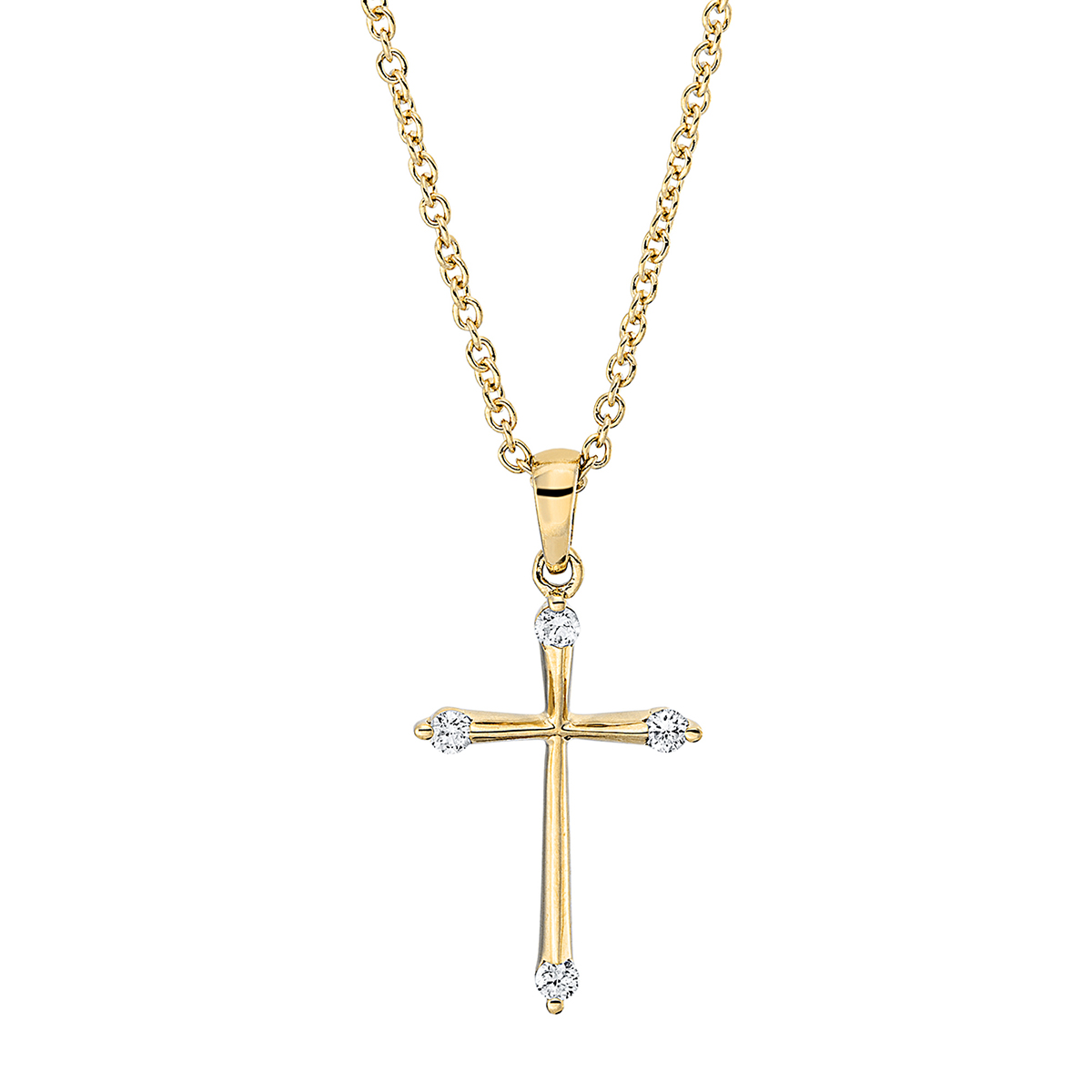 Collier 18 kt GG Kreuz, mit ZÖ 40 cm