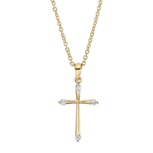 Collier 18 kt GG Kreuz, mit ZÖ 40 cm