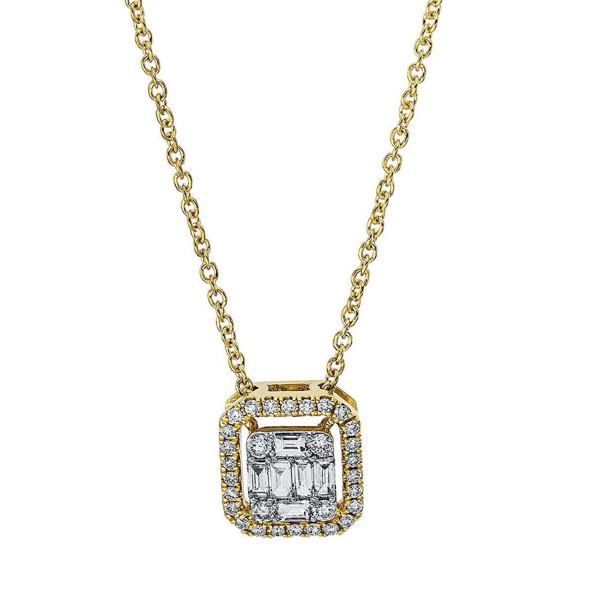 Collier  18kt Gelbgold mit ZÖ 40 cm mit 0,34ct Diamanten