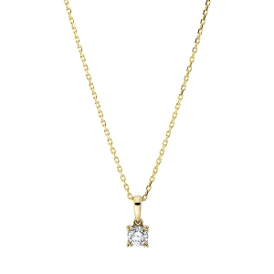 Solitaire Collier 4er-Krappe 18kt Gelbgold mit ZÖ 40 cm + 42 cm mit 0,19ct Diamanten